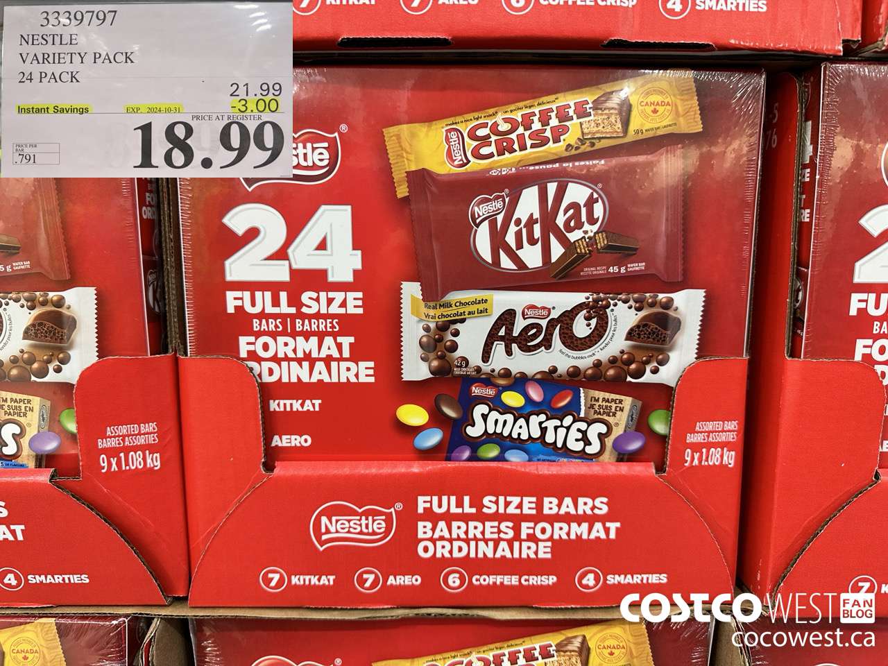 3339797 NESTLE VARIETY PACK 24 PACK ($3.00 INSTANT SAVINGS EXPIRES ON 2024-10-31) $18.99