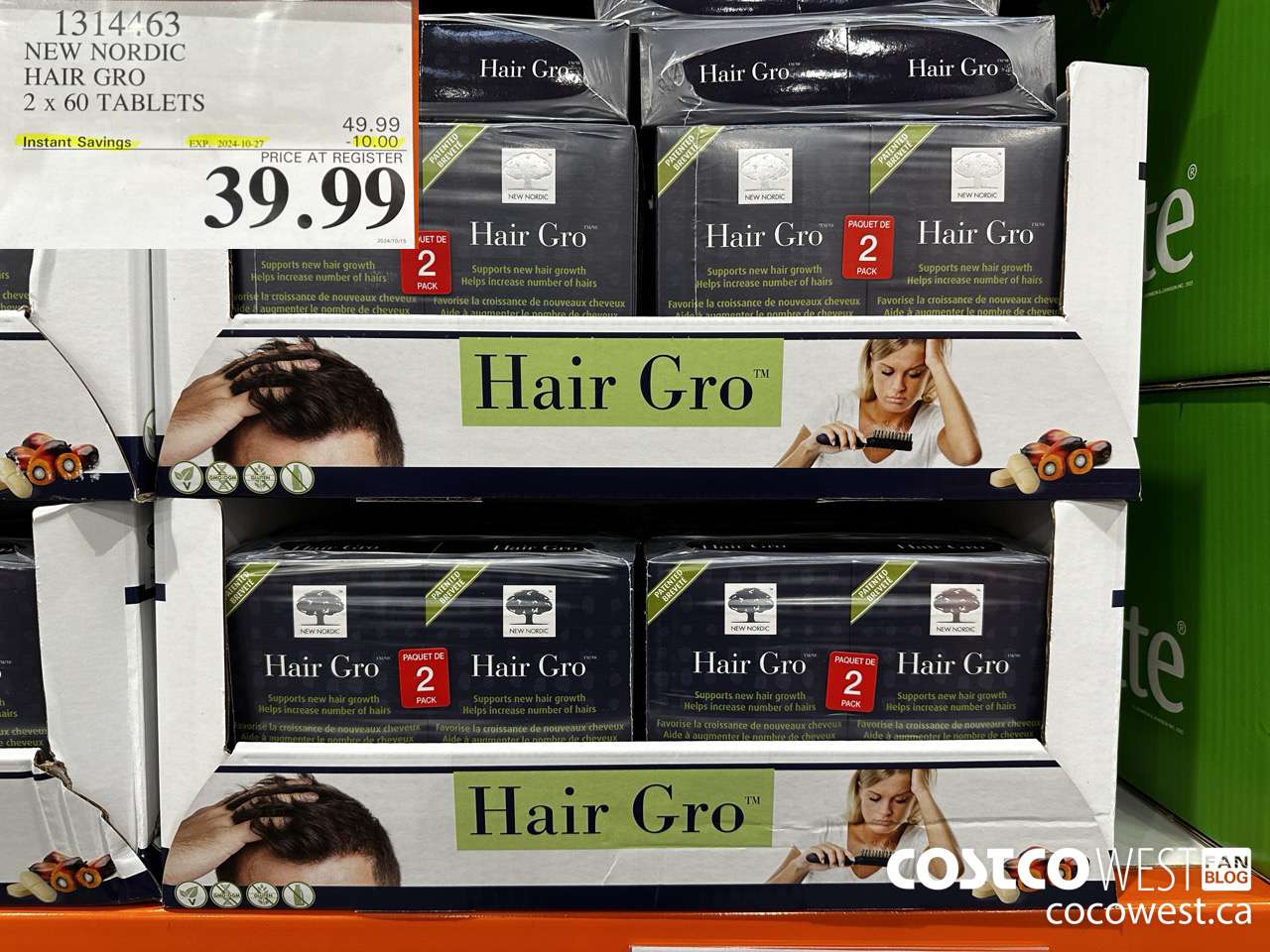 1314463 NEW NORDIC HAIR GRO 2 X 60 TABLETS ($10.00 INSTANT SAVINGS EXPIRES ON 2024-10-27) $39.99