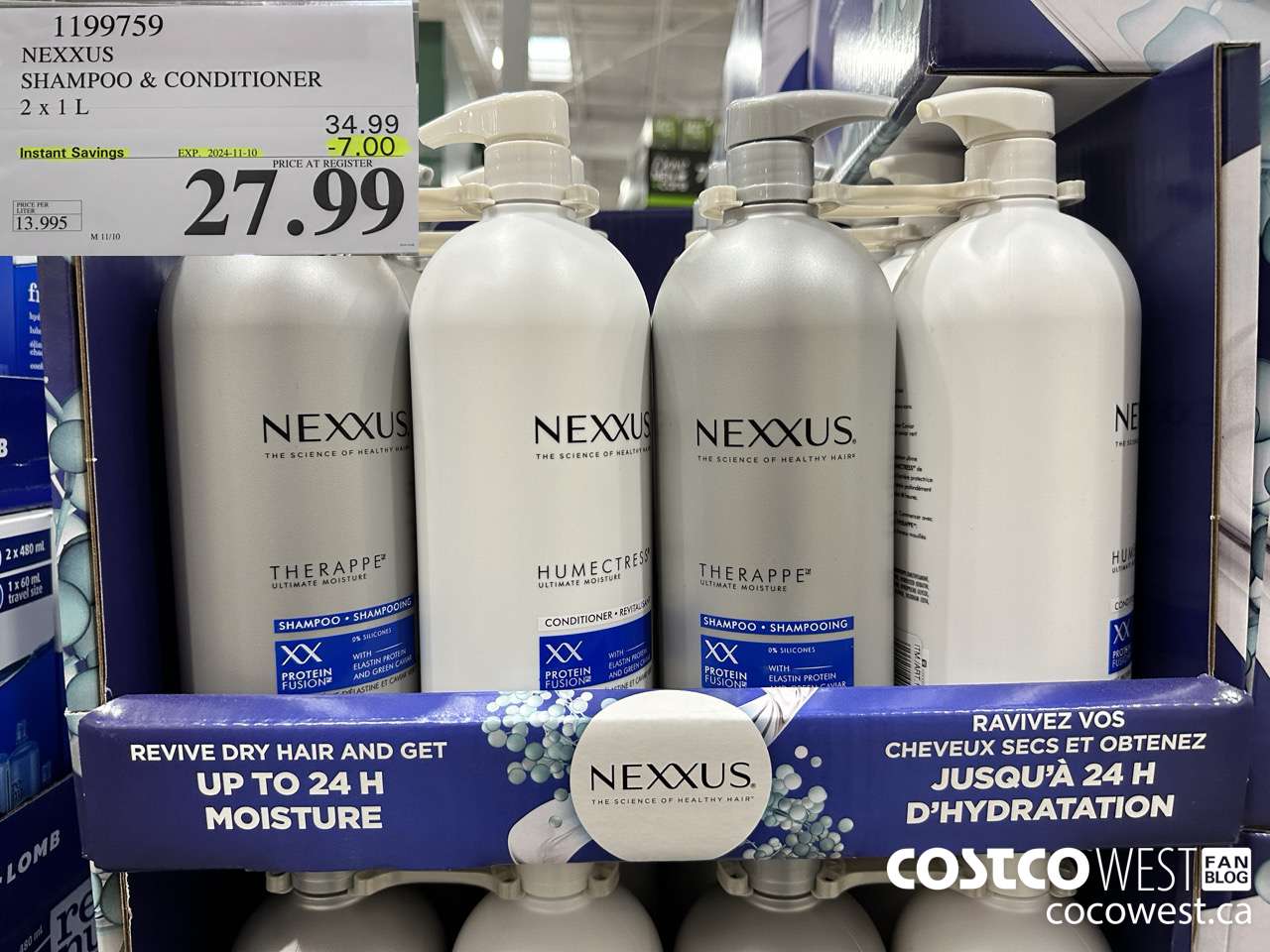 1199759 NEXXUS SHAMPOO & CONDITIONER 2 X 1L ($7.00 INSTANT SAVINGS EXPIRES ON 2024-11-10) $27.99