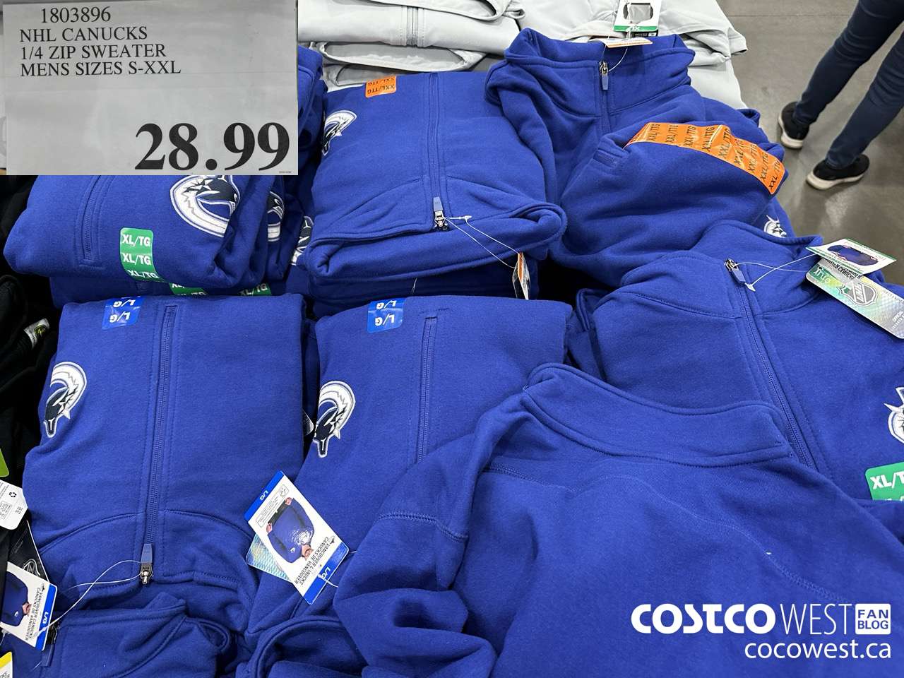 1803896 NHL CANUCKS 1/4 ZIP SWEATER MENS SIZES S-XXL $28.99