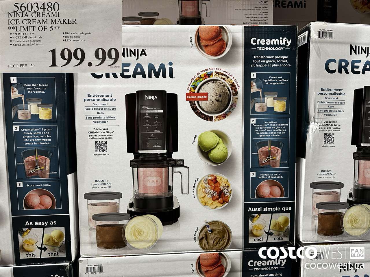 5603480 NINJA CREAMI ICE CREAM MAKER $199.99