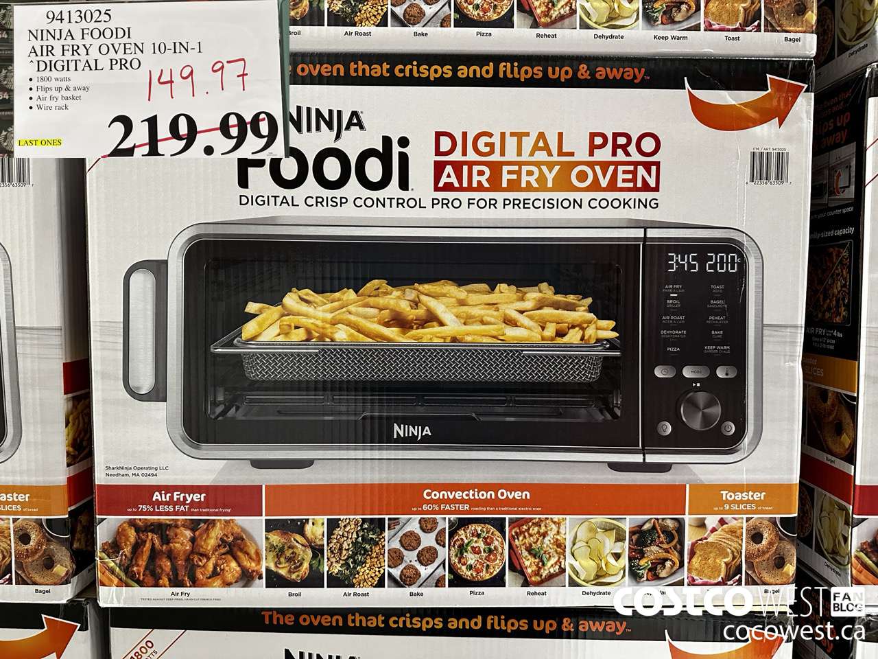 9413025 NINJA FOODI 10-IN-1 COUNTERTOP OVEN PRO $149.97