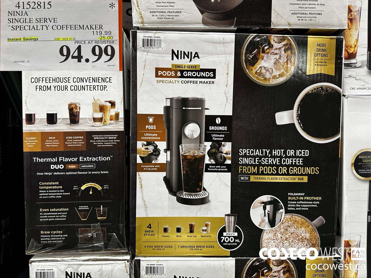 4152815 NINJA SINGLE SERVE SPECIALTY COFFEEMAKER ($25.00 INSTANT SAVINGS EXPIRES ON 2024-10-20) $94.99
