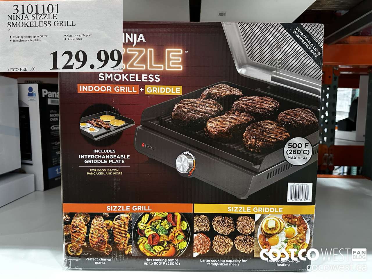 3101101 NINJA SIZZLE SMOKELESS GRILL $129.99