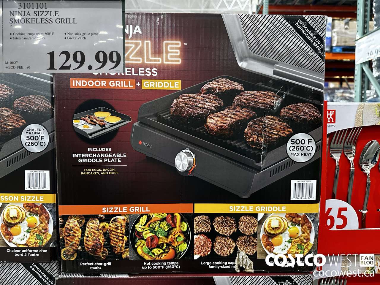 3101101 NINJA SIZZLE SMOKELESS GRILL $129.99