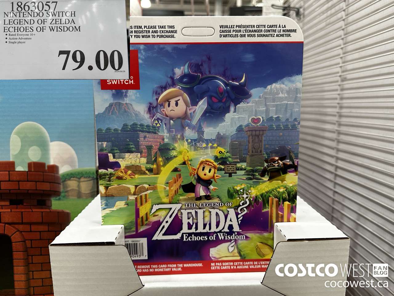 1863057 NINTENDO SWICH LEGENDS OF ZELDA ECHOES OF WISDOM $79.00