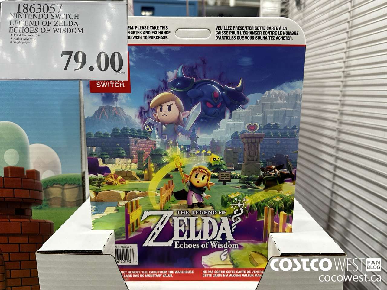 1863057 NINTENDO SWICH LEGENDS OF ZELDA ECHOES OF WISDOM $79.00