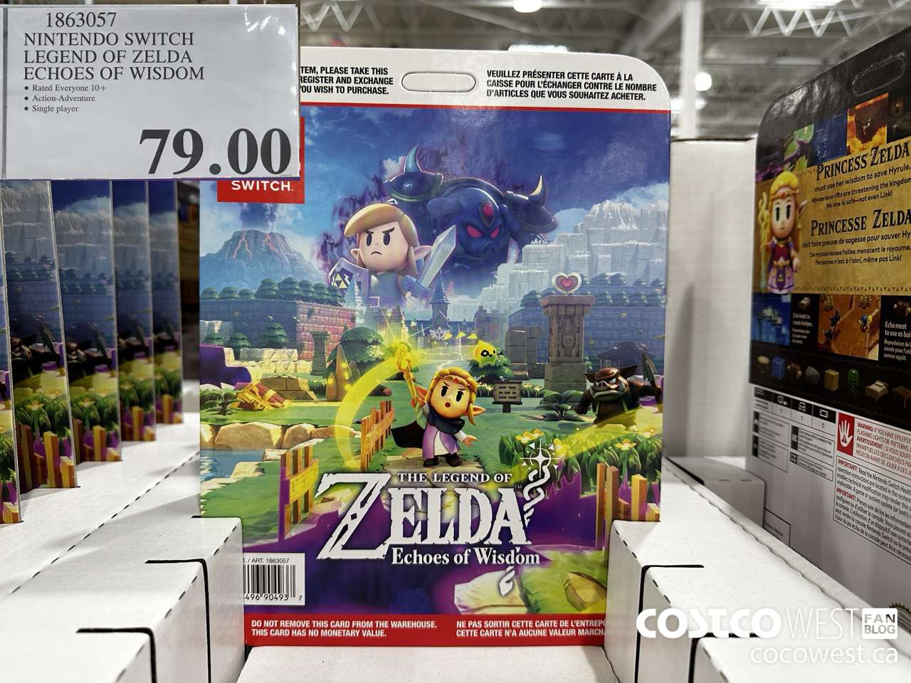 1863057 NINTENDO SWICH LEGENDS OF ZELDA ECHOES OF WISDOM $79.00