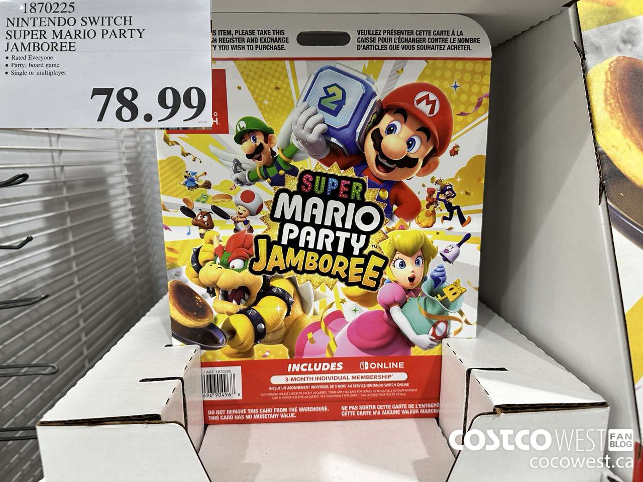 1870225 NINTENDO SWITCH SUPER MARIO PARTY JAMBOREE $78.99