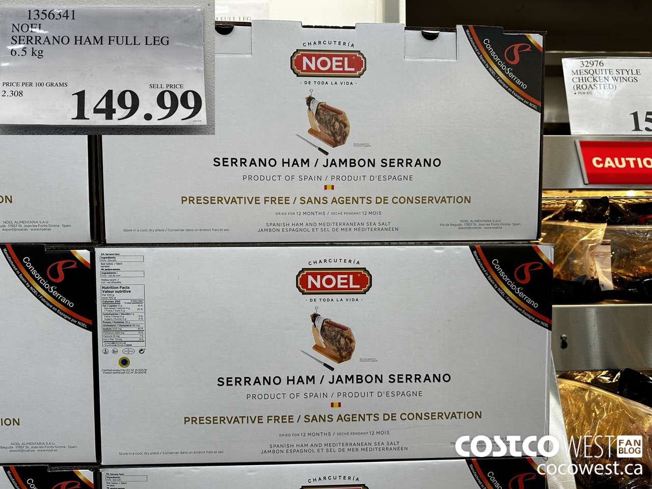 1356341 NOEL SERRANO HAM FULL LEG 6.5 kg $149.99