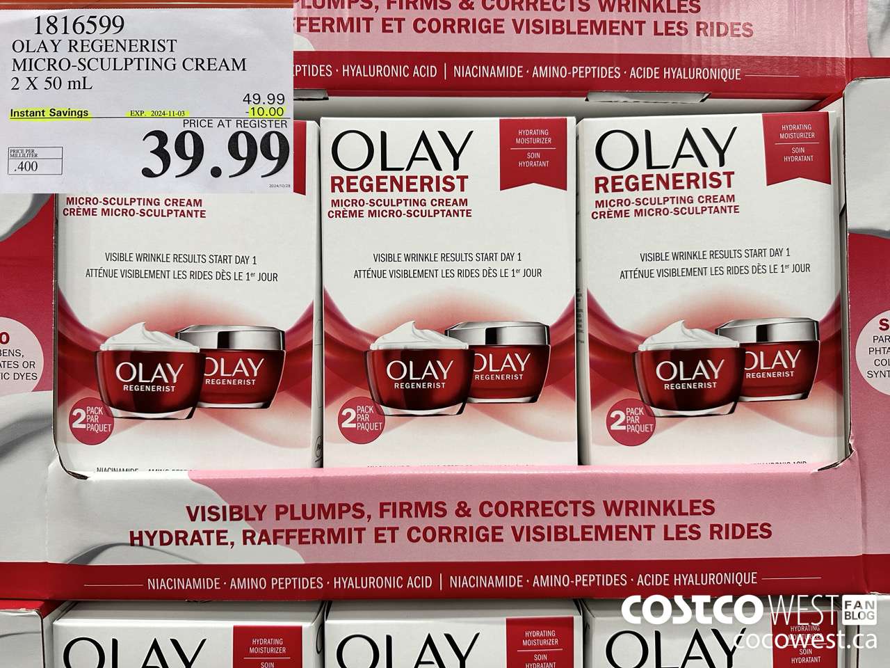 1816599 OLAY REGENERIST 2 X 50ML ($10.00 INSTANT SAVINGS EXPIRES ON 2024-11-03) $39.99