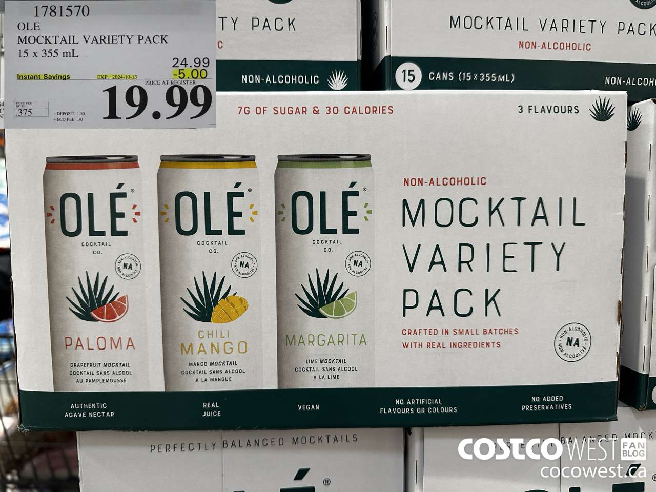 1781570 OLE MOCKTAIL VARIETY PACK 15 X 355 ML ($5.00 INSTANT SAVINGS EXPIRES ON 2024-10-13) $19.99