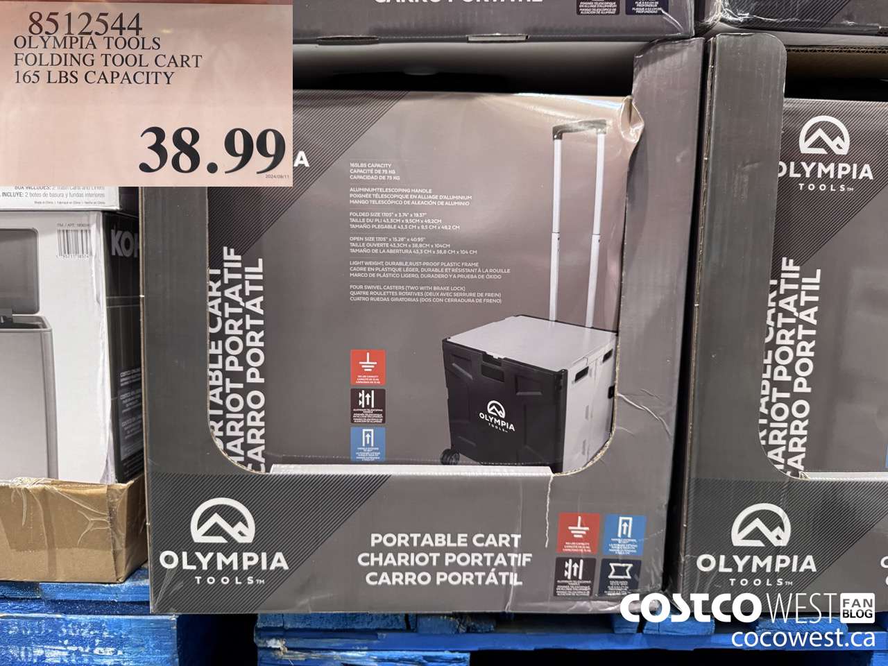 8512544 OLYMPIA TOOLS FOLDING TOOL CART 165 LBS CAPACITY $38.99