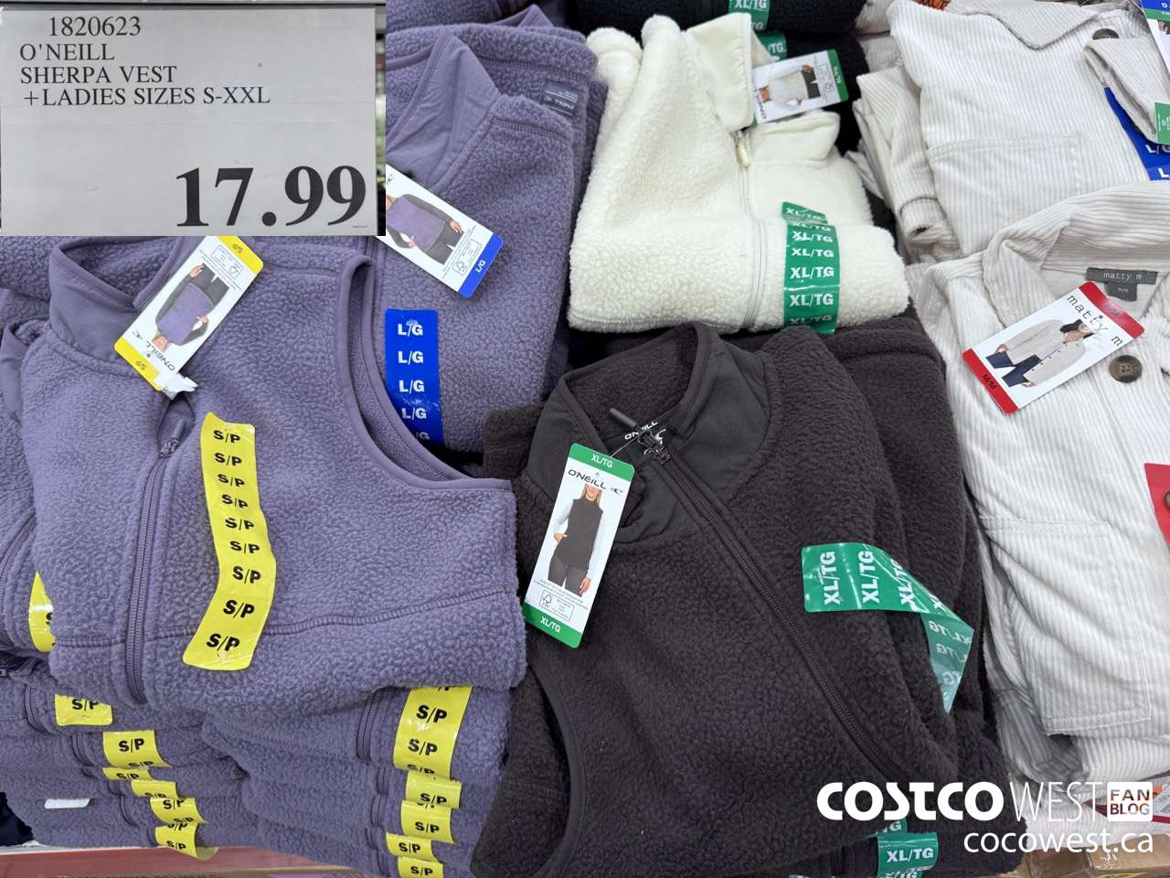 1820623 O'NEILL SHERPA VEST LADIES SIZES S-XXL $17.99