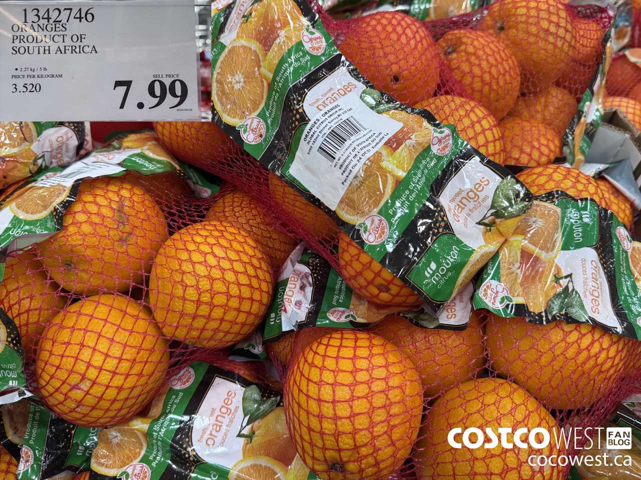 1342746 ORANGES PRODUCT OF SOUTH AFRICA $7.99