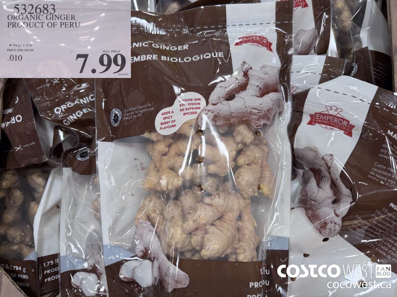 532683 ORGANIC GINGER PRODUCT OF PERU $7.99