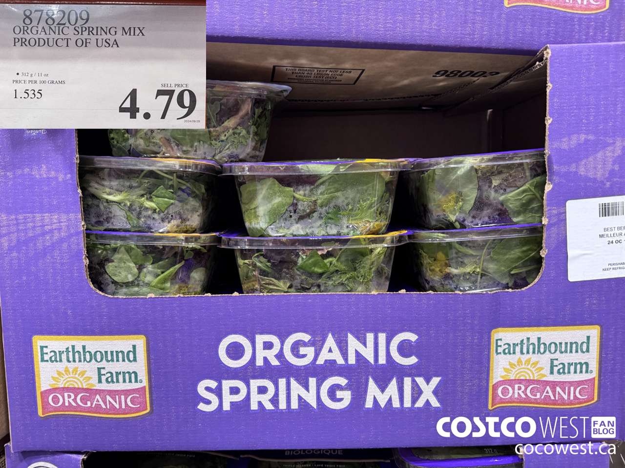 878209 ORGANIC SPRING MIX PRODUCT OF USA $4.79