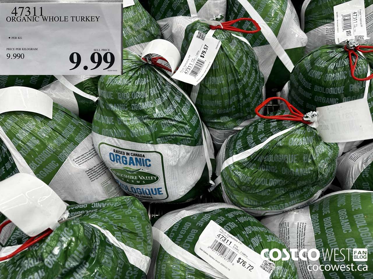 47311 ORGANIC WHOLE TURKEY $9.99