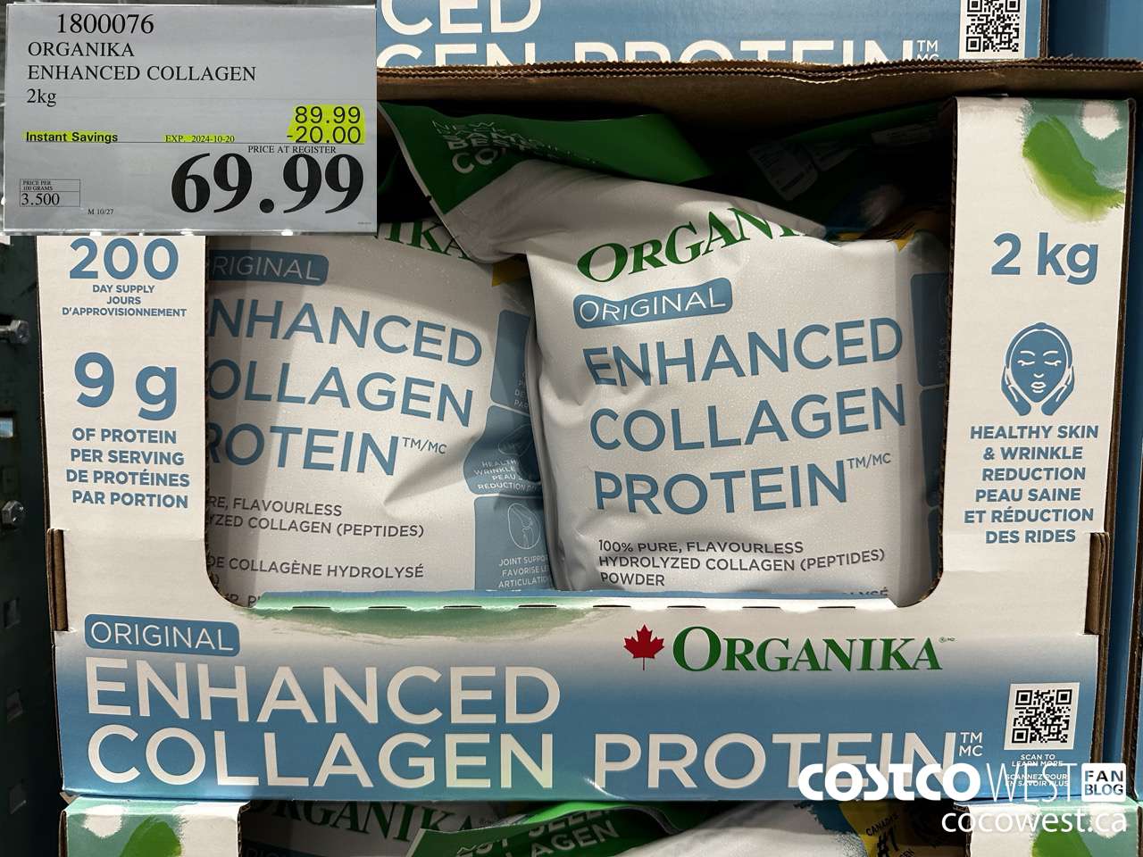 1800076 ORGANIKA ENHANCED COLLAGEN 2KG ($20.00 INSTANT SAVINGS EXPIRES ON 2024-10-20) $69.99