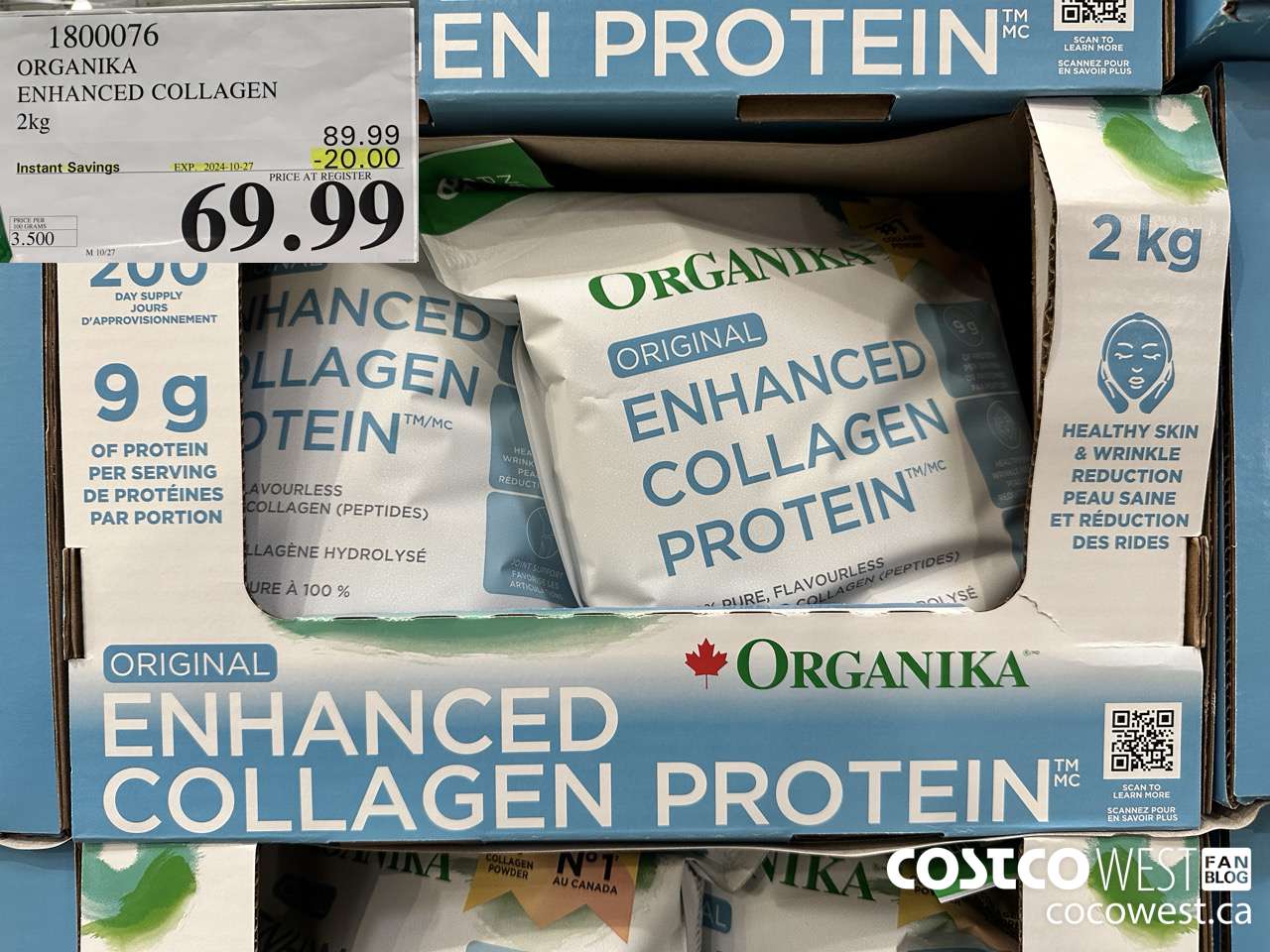 1800076 ORGANIKA ENHANCED COLLAGEN 2KG ($20.00 INSTANT SAVINGS EXPIRES ON 2024-10-27) $69.99