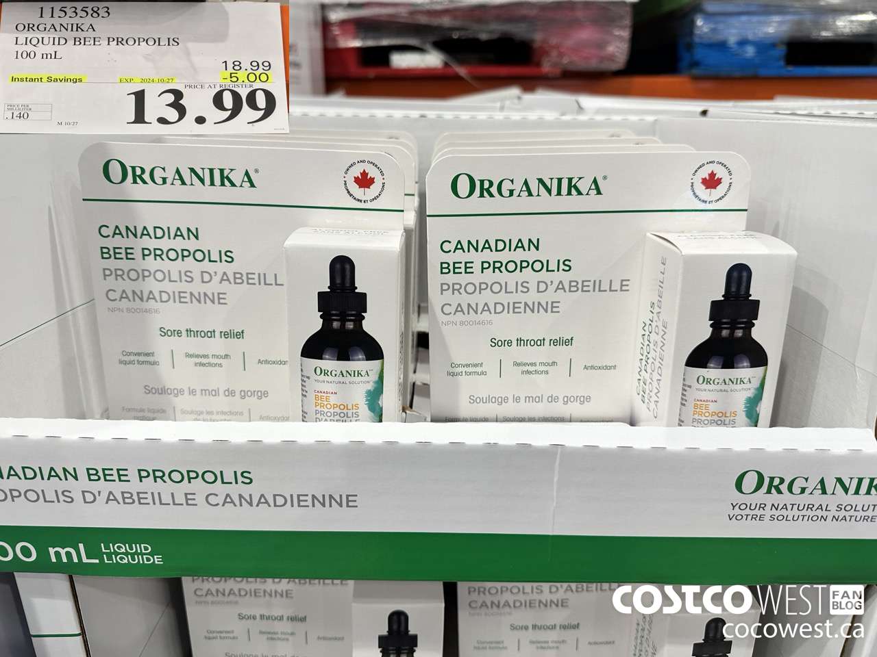 1153583 ORGANIKA LIQUID BEE PROPOLIS 100 mL ($5.00 INSTANT SAVINGS EXPIRES ON 2024-10-27) $13.99