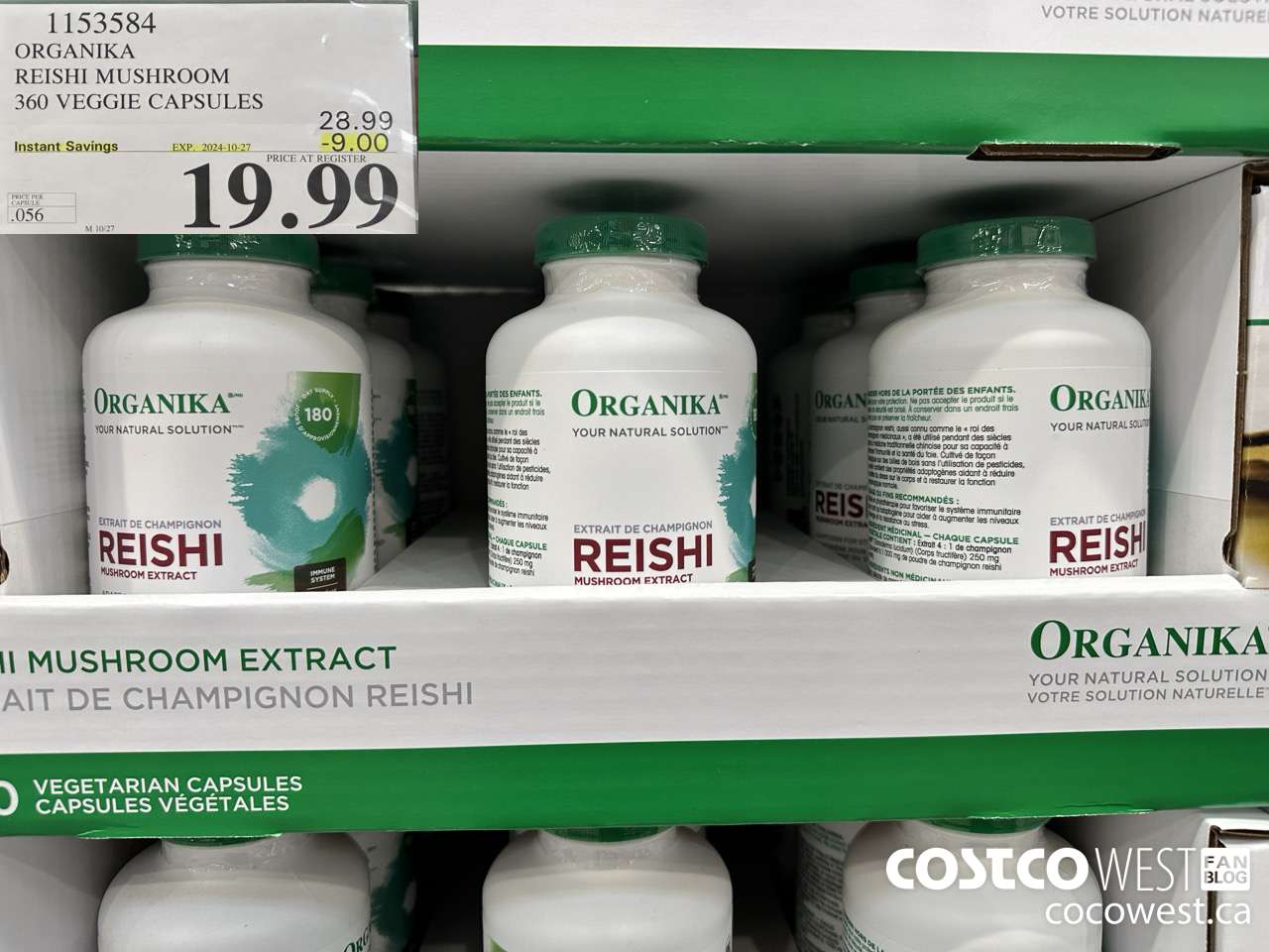 1153584 ORGANIKA REISHI MUSHROOM 360 VEGGIE CAPSULES ($9.00 INSTANT SAVINGS EXPIRES ON 2024-10-27) $19.99