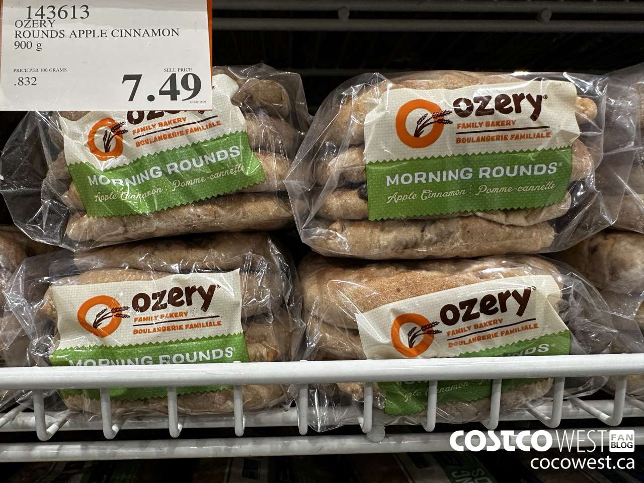 143613 OZERY ROUNDS APPLE CINNAMON 900G $7.49
