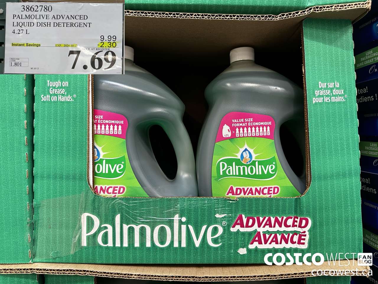 3862780 PALMOLIVE ADVANCED LIQUID DISH DETERGENT 4.27 L ($2.30 INSTANT SAVINGS EXPIRES ON 2024-10-13) $7.69