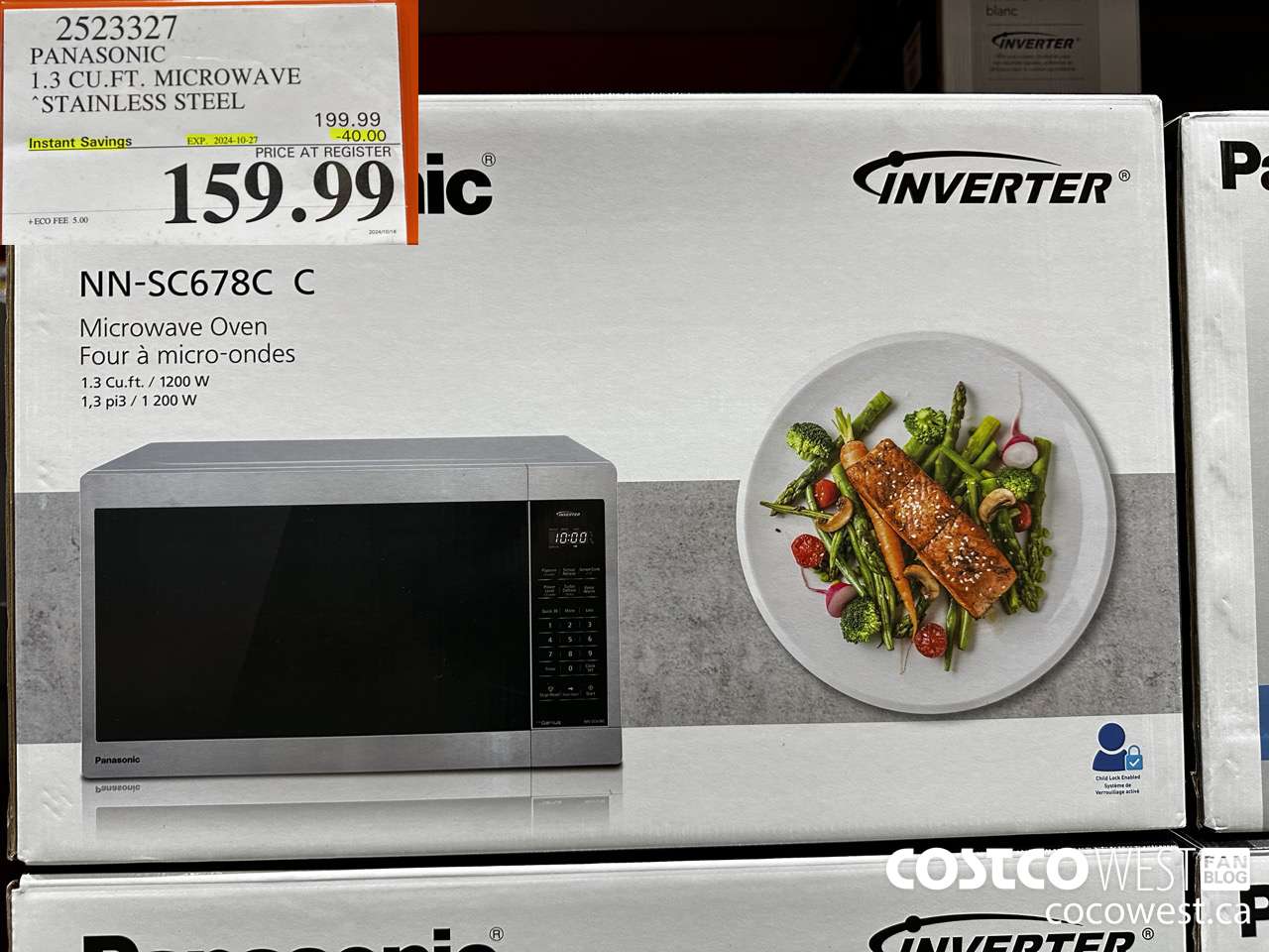 2523327 PANASONIC 1.3 CU FT MICROWAVE STAINLESS STEEL ($40.00 INSTANT SAVINGS EXPIRES ON 2024-10-27) $159.99