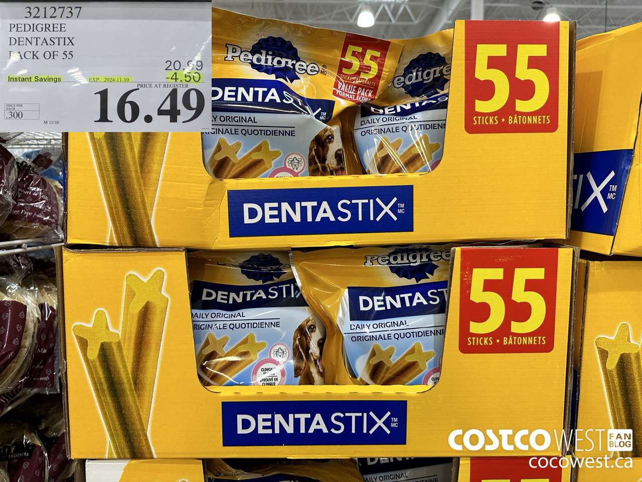 3212737 PEDIGREE DENTASTIX PACK OF 55 ($4.50 INSTANT SAVINGS EXPIRES ON 2024-11-10) $16.49