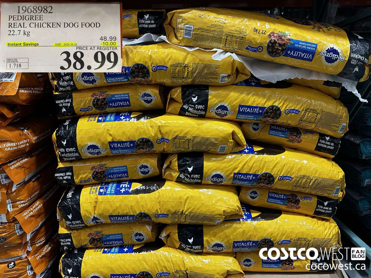 1968982 PEDIGREE REAL CHICKEN DOG FOOD 22.7 kg ($10.00 INSTANT SAVINGS EXPIRES ON 2024-10-16) $38.99