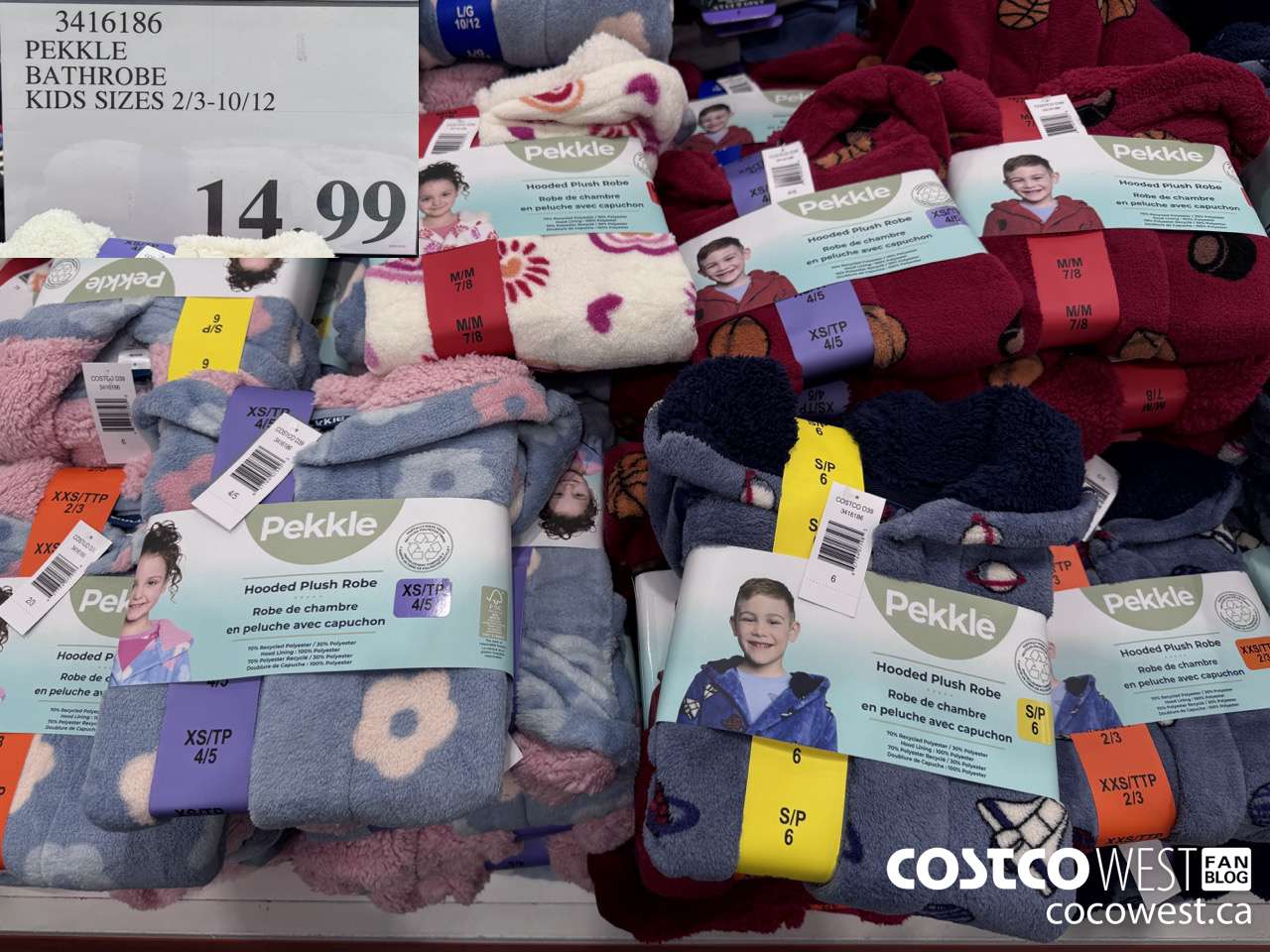 3416186 PEKKLE BATHROBE KIDS SIZES 2/3-10/12 $14.99