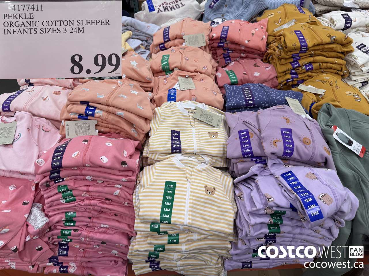 4177411 PEKKLE ORGANIC COTTON SLEEPER INFANTS SIZES 3-24M $8.99