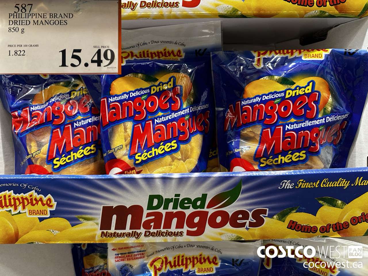 587 PHILIPPINE BRAND DRIED MANGOES 850 g $15.49