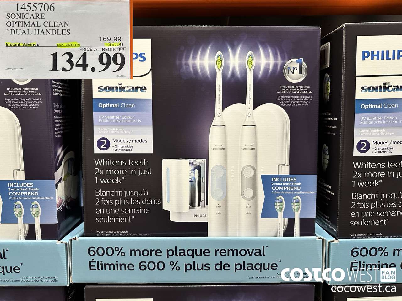 1455706 PHILIPS/SONICARE OPTIMAL CLEAN DUAL HANDLES ($35.00 INSTANT SAVINGS EXPIRES ON 2024-11-24) $134.99