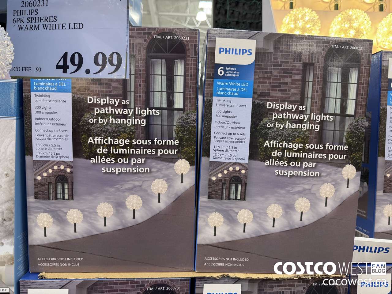 2060231 PHILIPS 6PK SPHERES WARM WHITE LED $49.99