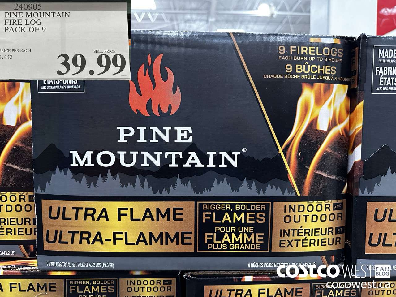 240905 PINE MOUNTAIN FIRE LOG PACK OF 9 $39.99