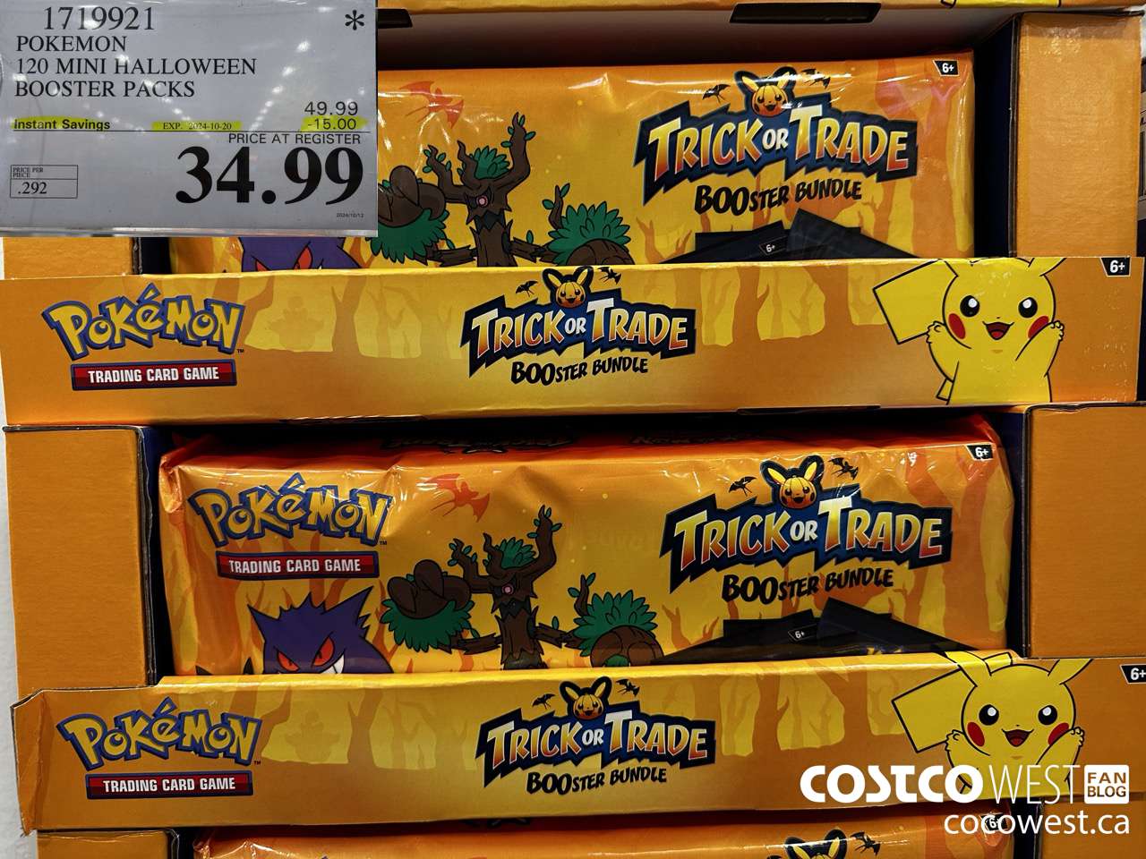 1719921 POKEMON 120 MINI HALLOWEEN BOOSTER PACKS ($15.00 INSTANT SAVINGS EXPIRES ON 2024-10-20) $34.99