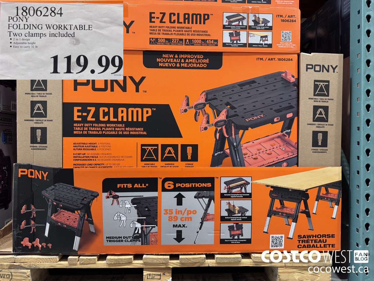 1806284 PONY FOLDING WORKTABLE TWO CLAMPS INCLUDED $119.99