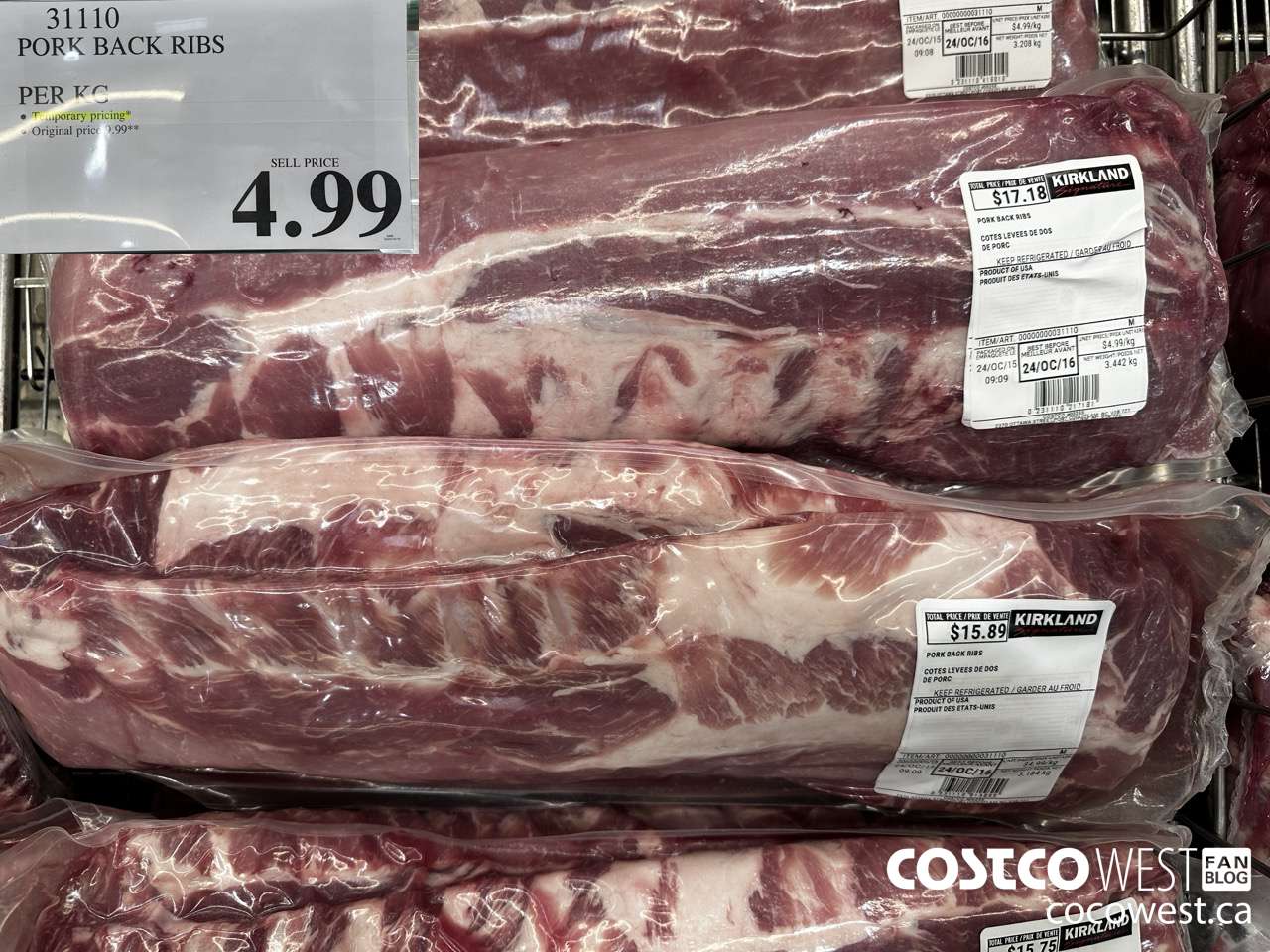 31110 PORK BACK RIBS ($5.00 INSTANT SAVINGS) $4.99