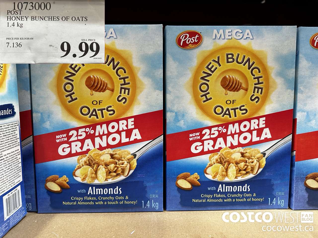 1073000 POST HONEY BUNCHES OF OATS 1.4 KG $9.99