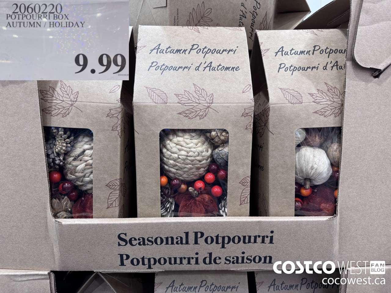 2060220 POTPOURRI BOX AUTUMN/HOLIDAY $9.99