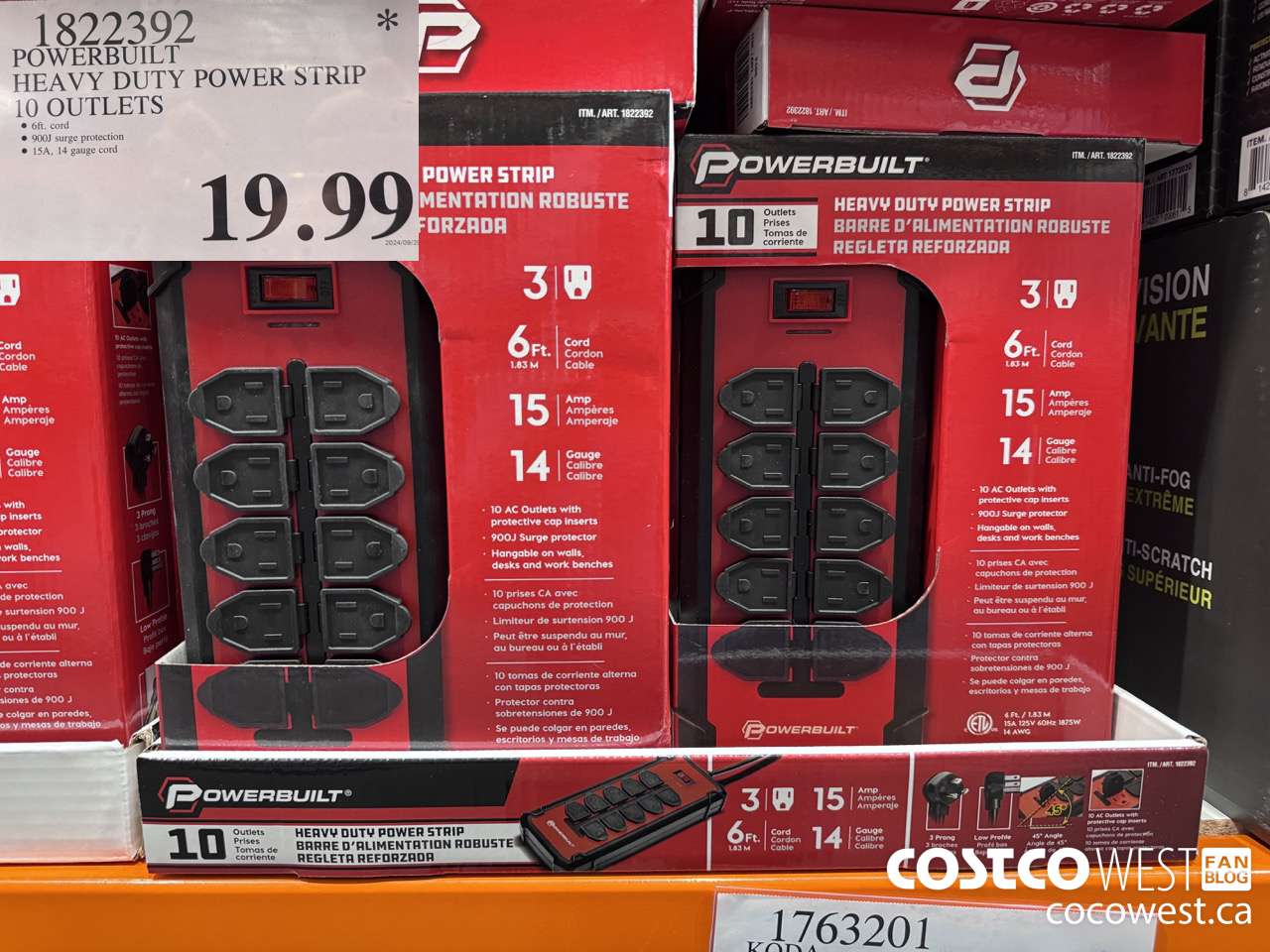 1822392 POWERBUILT HEAVY DUTY POWER STRIP 10 OUTLETS $19.99