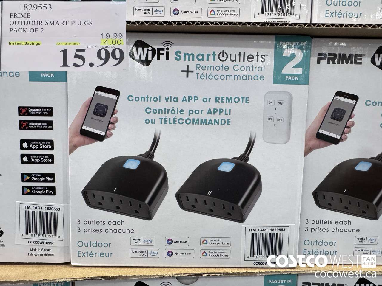 1829553 PRIME OUTDOOR SMART PLUGS PACK OF 2 ($4.00 INSTANT SAVINGS EXPIRES ON 2024-10-27) $15.99