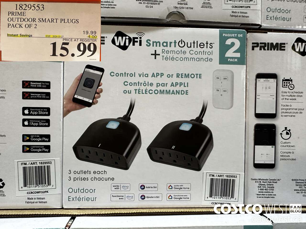 1829553 PRIME OUTDOOR SMART PLUGS PACK OF 2 ($4.00 INSTANT SAVINGS EXPIRES ON 2024-10-27) $15.99