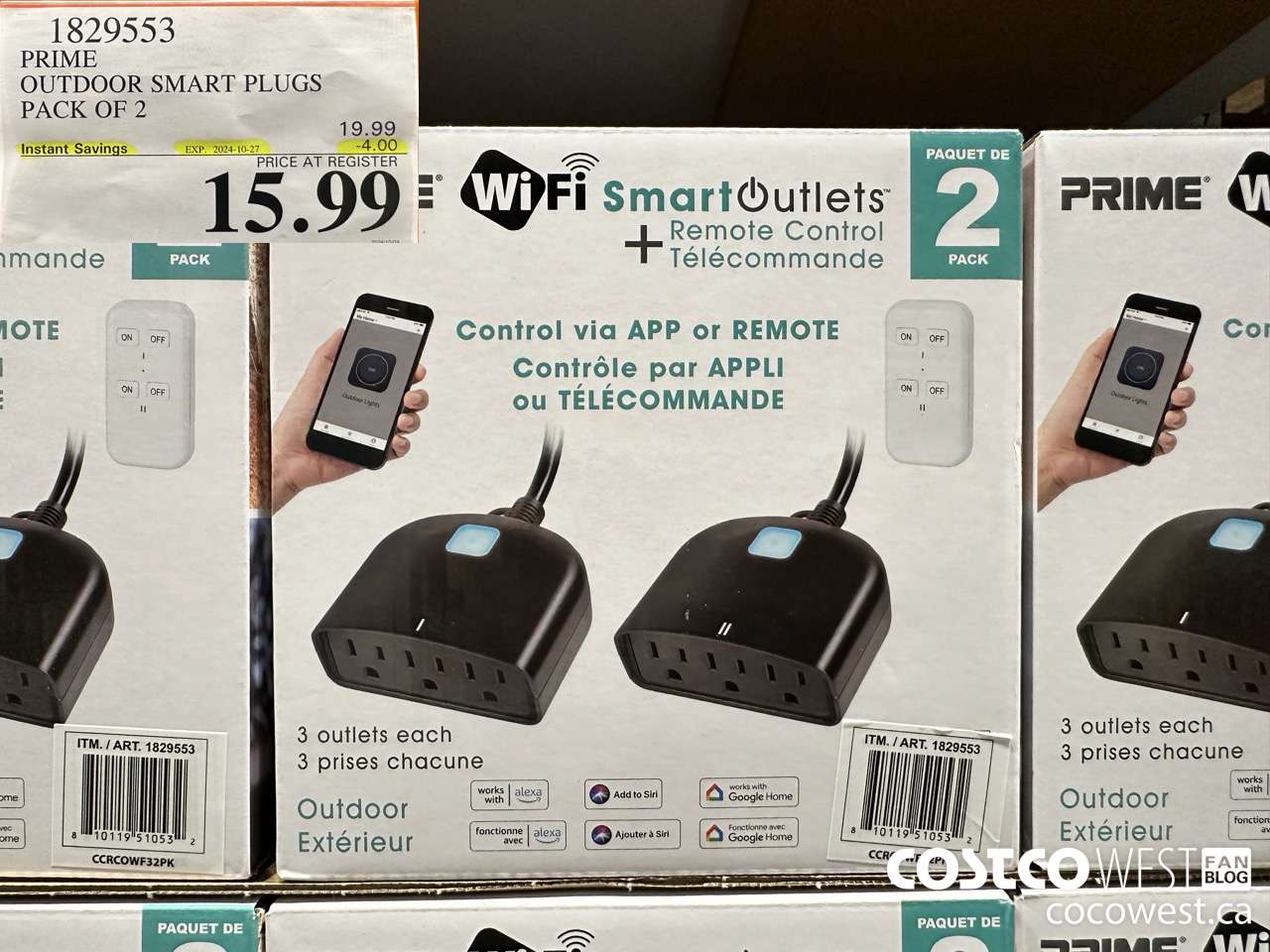 1829553 PRIME OUTDOOR SMART PLUGS PACK OF 2 ($4.00 INSTANT SAVINGS EXPIRES ON 2024-10-27) $15.99