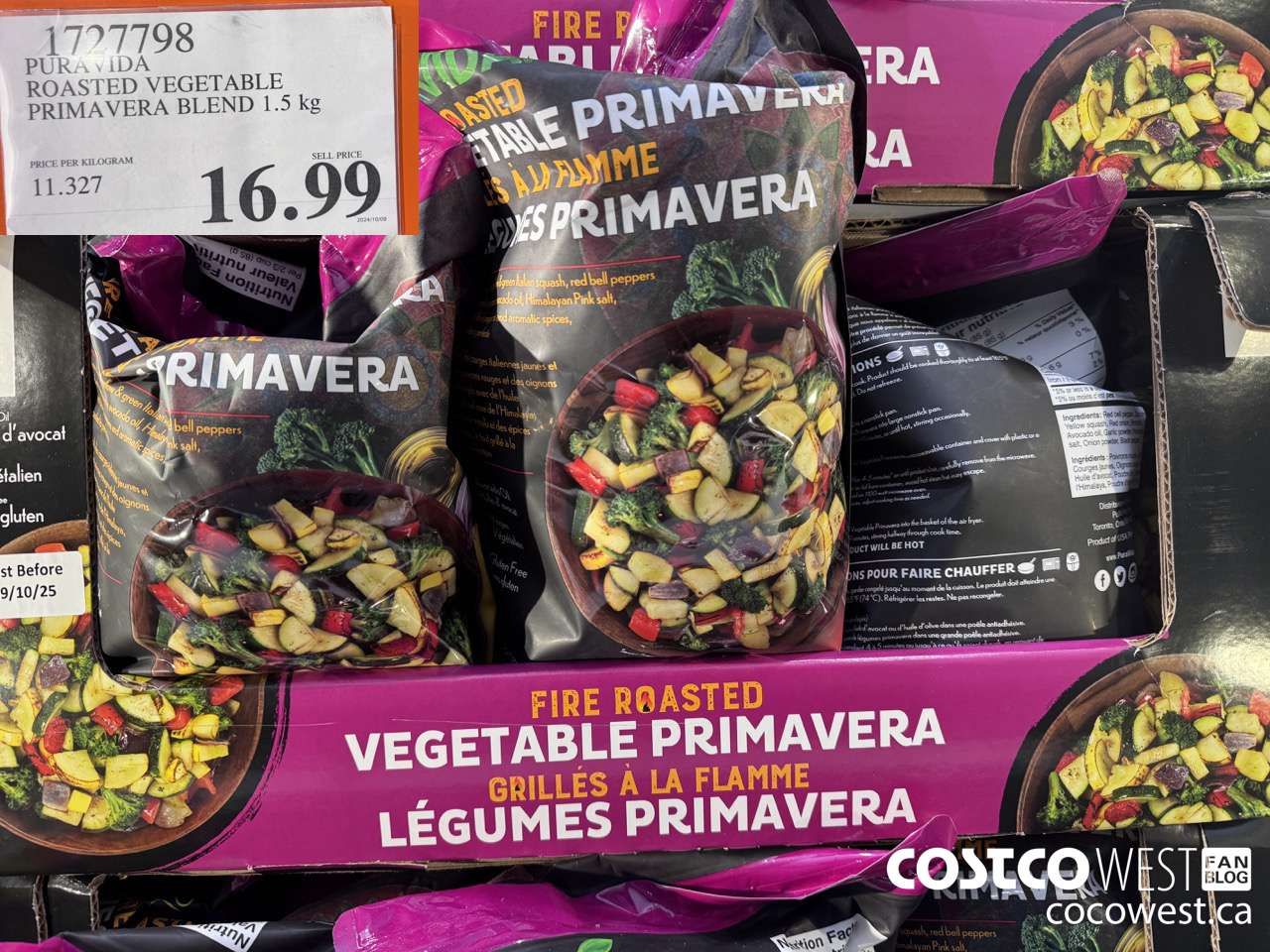 1727798 PURAVIDA ROASTED VEGETABLE PRIMAVERA BLEND 1.5KG $16.99