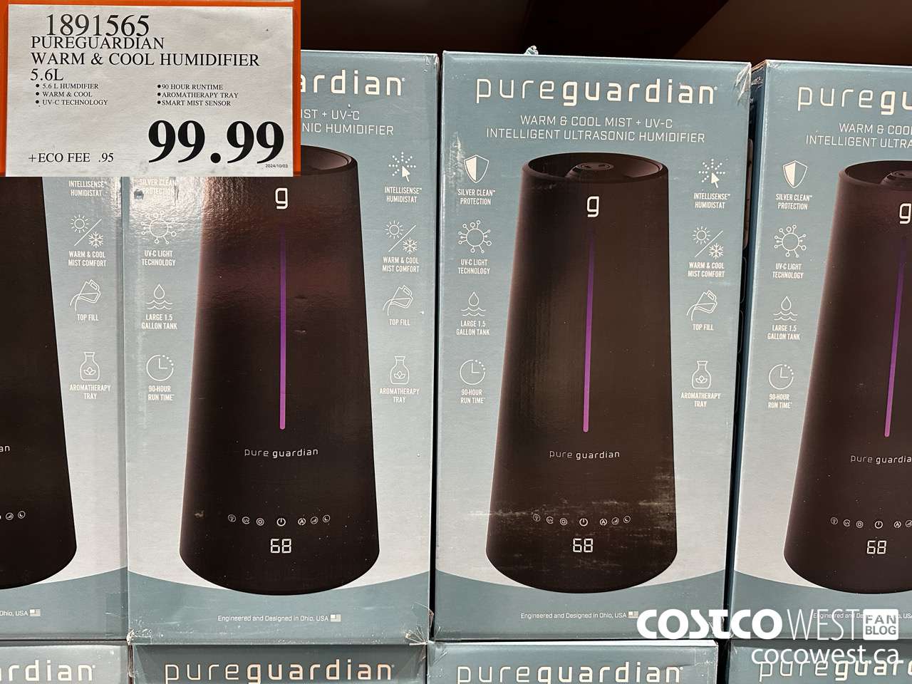 1891565 PUREGUARDIAN WARM & COOL HUMIDIFIER 5.6L $99.99