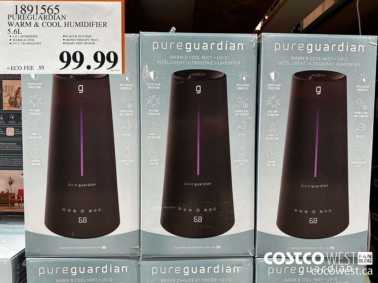 1891565 PUREGUARDIAN WARM & COOL HUMIDIFIER 5.6L $99.99