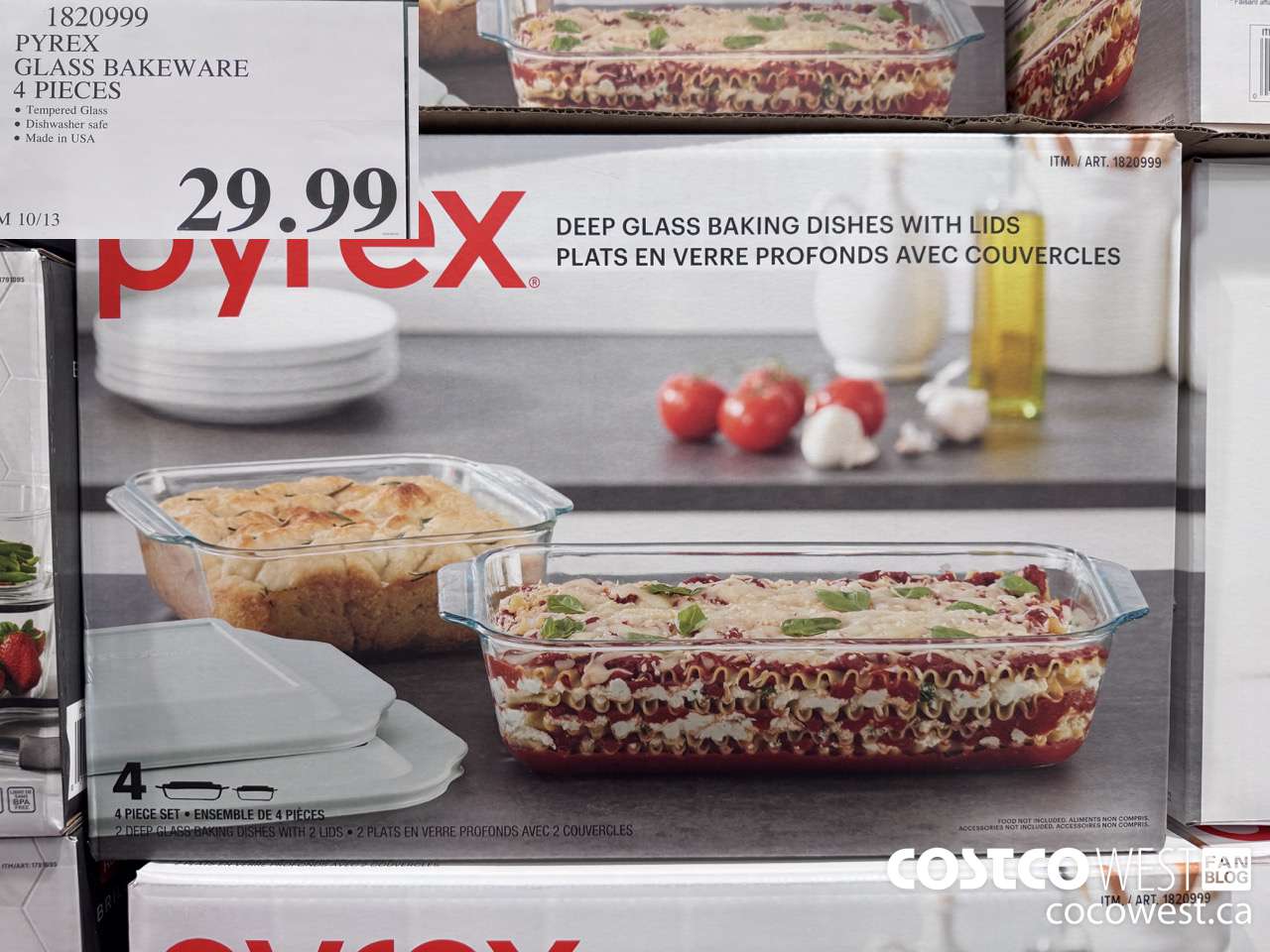 1820999 PYREX GLASS BAKEWARE 4 PIECES $29.99
